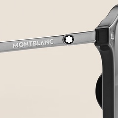 Круглые солнцезащитные очки с черной литой оправой