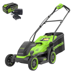 Газонокосилка Greenworks GD40LM361K4 40V (36 см) аккумуляторная, с АКБ 4 А/ч и ЗУ