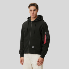 Толстовка Alpha Industries Utility Pocket Full Zip Up Black (Черный)