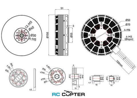 T-Motor MN1315 KV100 (40", 14S, 50 кг)