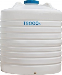Ёмкость пластиковая пищевая АКПОЛ 15000 л. (13200 л.) вертикальная (243x243x315см;300кг;белый) - арт.555059