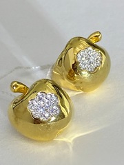 Яблоко  (серьги из серебра)