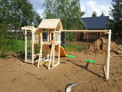 Детская площадка Савушка Мастер 10 с зимней и летней горкой (4 сезона)