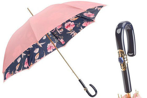 Зонт-трость Pasotti Pink Umbrella with Flowers, Италия.