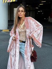 Кимоно бархатное удлиненное на шелковом подкладе