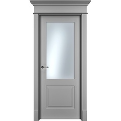 Межкомнатная дверь Нафта 2 серая эмаль со стеклом