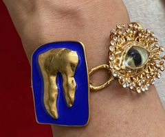 Браслет-цепь SCHIAPARELLI с подвесками в позолоте