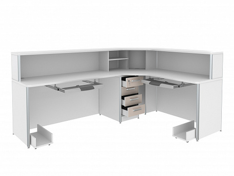 Стойка регистратора на 2 рабочих места ПОСТ-2 с габаритами 170х230х120 (столешница ЛДСП)