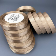 Лента атласная 12 мм кофейная