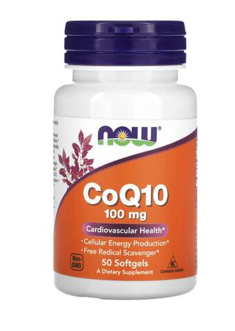 NOW Foods Коэнзим Q10, 100 мг, 50 мягких таблеток