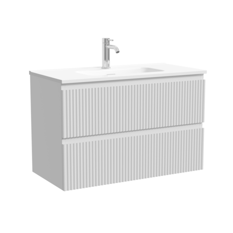 Sancos SNR80/39W Тумба подвесная SANCOS Snob R 790х390х500, c двумя ящиками оснащенными доводчиками, Bianco, арт.SNR80/39W