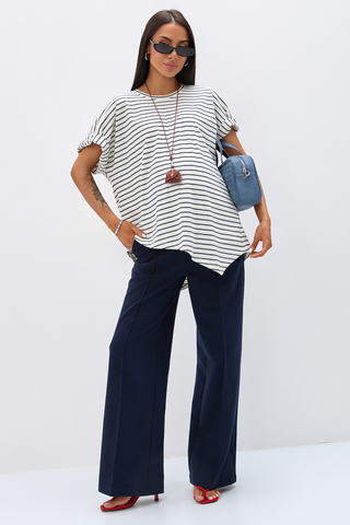 Костюм для беременных 19427 тёмно-синий полоса + тёмно-синий