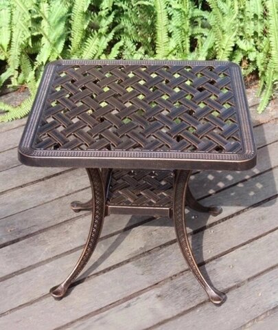 Кофейный столик Paris из литого алюминия, античная бронза