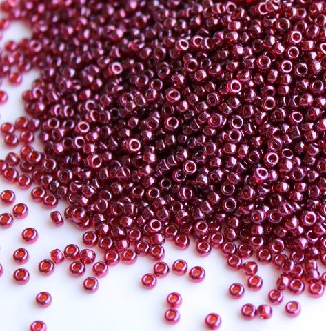 RR-1883 Бисер круглый Миюки 11/0 Красный металлик прозрачный глянцевый /Miyuki round 11/0 