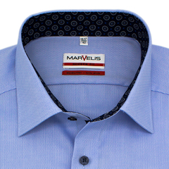 Рубашка Marvelis Modern Fit 7369/64/11 из фактурной ткани голубая