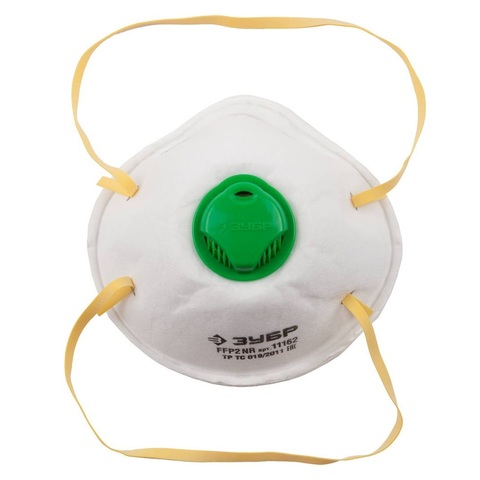 ЗУБР ПФК-95, класс защиты FFP2, коническая, фильтрующая полумаска с клапаном выдоха (11162)