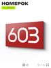 Номер на дверь 603, табличка на дверь для офиса, квартиры, кабинета, аудитории, склада, красная 120х70 мм, Айдентика Технолоджи