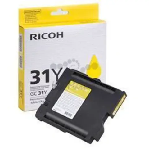 Гелевый картридж Ricoh GC 31Y желтый. Ресурс 1750 стр (405691)