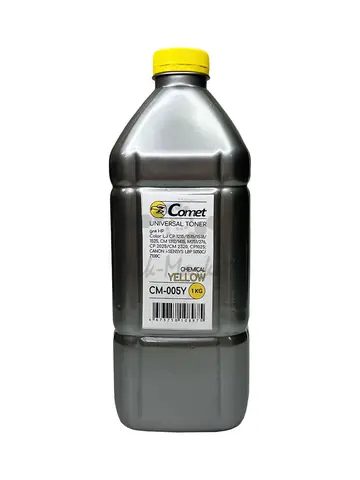 Тонер COMET тип CM-005Y Универсал для HP Color - фл 1 кг, желтый, Chemical, Silver ATM