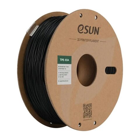 Пластик для 3D-печати eSUN eLastic TPE-83A, 1.75 мм, 1 кг, чёрный, TPE-83A175B1P1