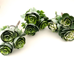 Каменная роза, суккулент, искусственная зелень, букет 20 см., набор 2 букета.