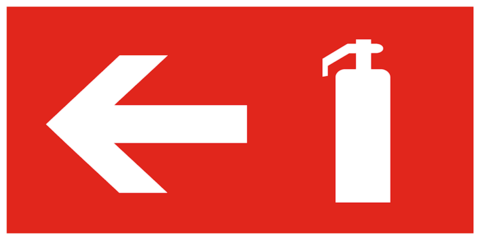 F32 комбинированный знак пожарной безопасности - пожарный знак огнетушитель налево
