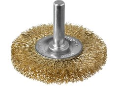 ЗУБР 50 мм, витая стальная латунированная проволока 0.3 мм, щетка дисковая для дрели, Профессионал (3520-050)