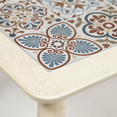 Стол с плиткой CT3052 Tanger (Античный белый, рисунок - марокко)