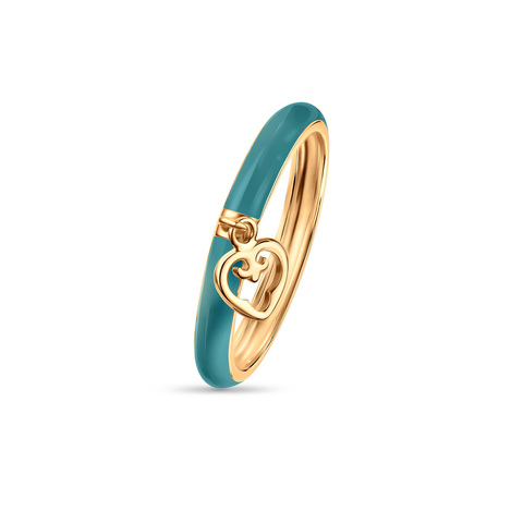 Ring Enamel Heart Yellow Gold
