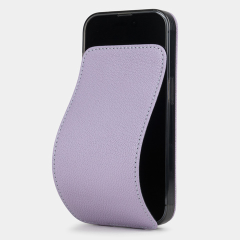 Чехол для iPhone 15 Pro из кожи козы, цвета сирень