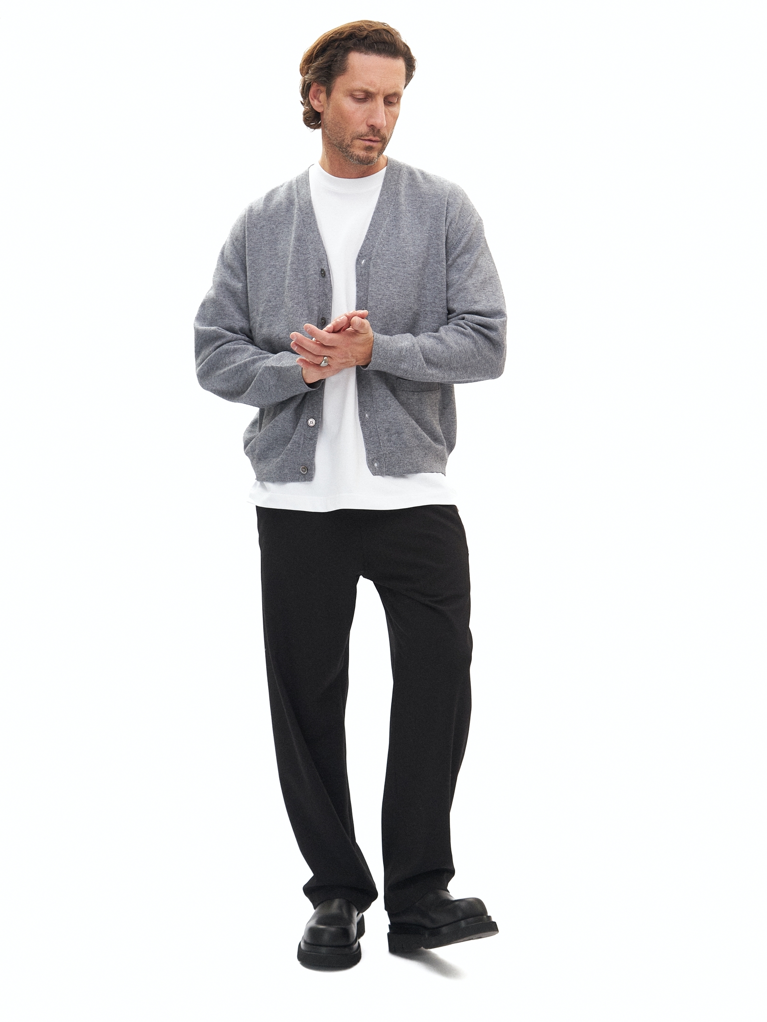 Серый кардиган Laine из тонкой шерсти