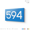 Номер на дверь 594, табличка на дверь для офиса, квартиры, кабинета, аудитории, склада, голубая 120х70 мм, Айдентика Технолоджи
