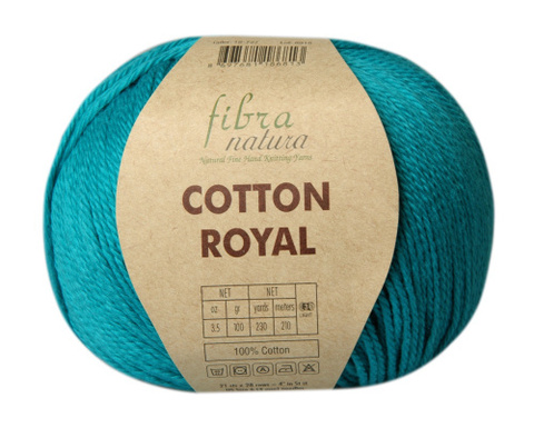 Пряжа Fibra Natura Cotton Royal 727 бирюза (уп. 5 мотков)