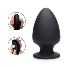 Черная мягкая анальная пробка Squeezable Large Anal Plug - 13,2 см. - 