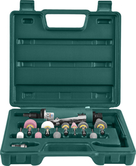 Jonnesway JAG-0903RMK Набор бормашинка пневматическая 25000 об/мин., патрон 3/6 мм, L-152 мм с насадками, 15 предметов 48525