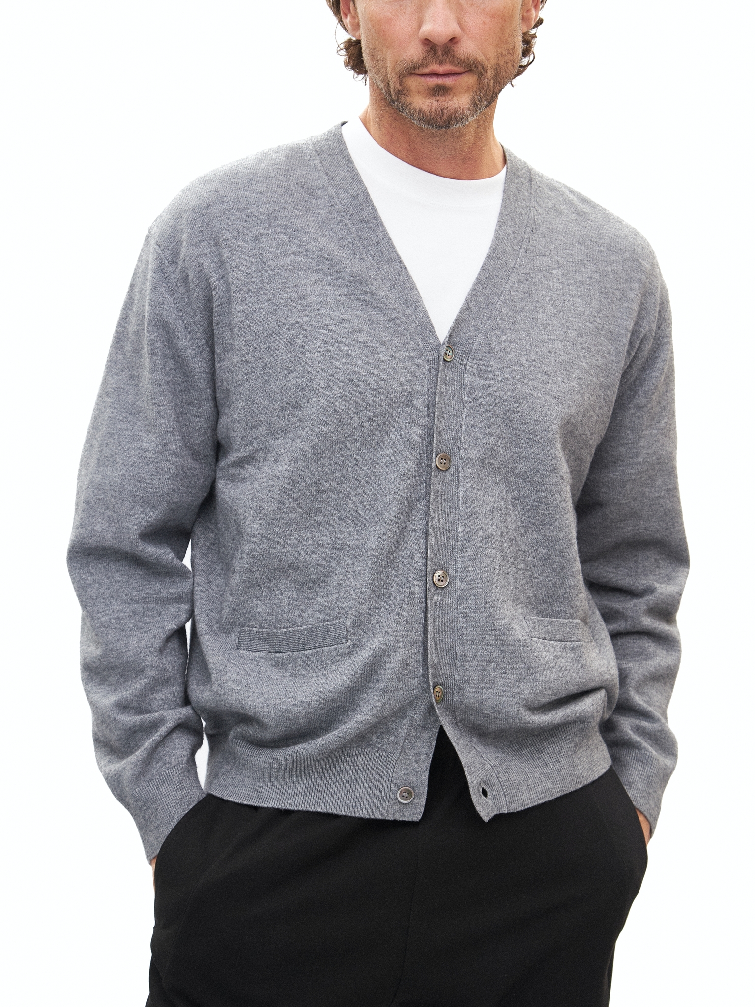 Серый кардиган Laine из тонкой шерсти