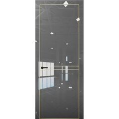 Купить Межкомнатная дверь глянец Pt 9 Платина crystall gray алюминиевая кромка Al Gold Edition глухая