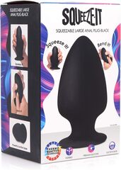 Черная мягкая анальная пробка Squeezable Large Anal Plug - 13,2 см. - 