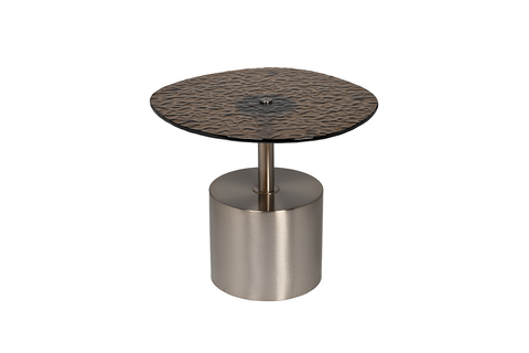 Стол журнальный d52x50x45см Garda Decor с рельефным тонированным стеклом