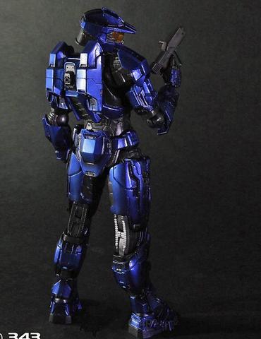 Halo Play Arts Kai Figure - Spartan Mark V Blue