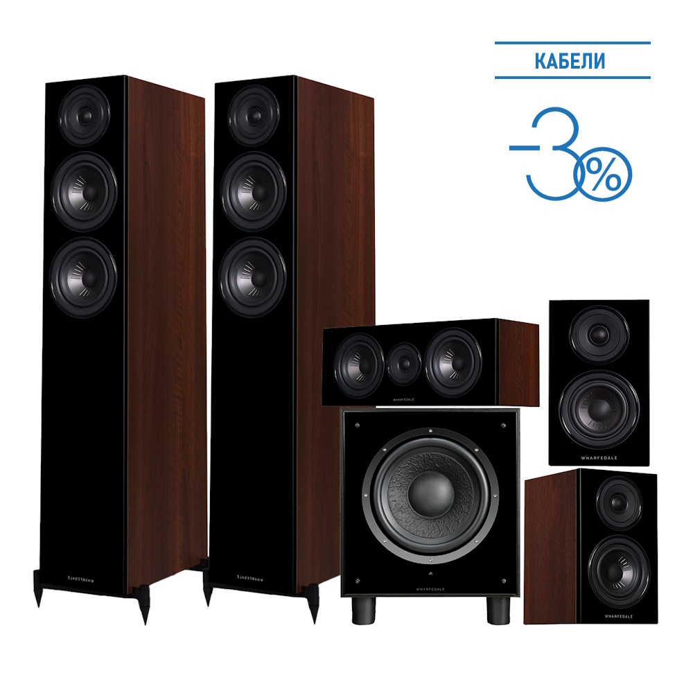 Комплект акустики 5.1 Wharfedale Diamond 12.3 HCP Walnut