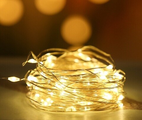 Светодиодная гирлянда, Роса Ежик, 100 Led холодный белый, медный зеленый провод с контроллером, 8 режимов, 10 м (от сети)