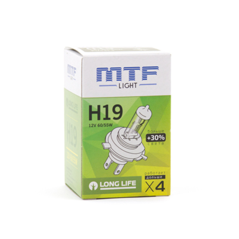 Галогенная лампа MTF Light H19 12V 60/55W LONG LIFE x4