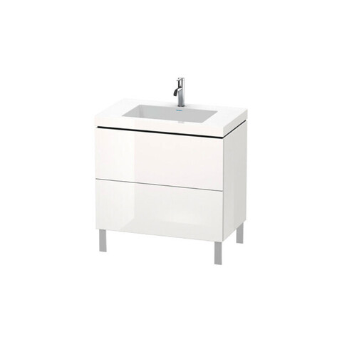 Duravit LC6937O2222/UV999200000 Тумба под раковину, Duravit, L-Cube, шгв 800*480*698, с ножками, раковина-есть, цвет-белый глянцевый
