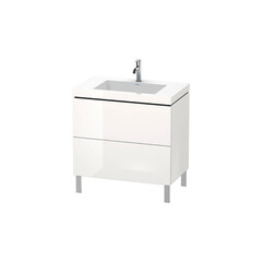 Duravit LC6937O2222/UV999200000 Тумба под раковину, Duravit, L-Cube, шгв 800*480*698, с ножками, раковина-есть, цвет-белый глянцевый фото
