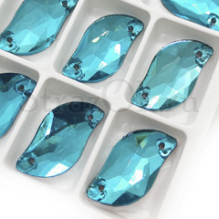 Стразы пришивные синие Aquamarine,  S-Shape оптом купить