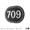Номерок на дверь квартиры 709, для кабинета, офиса, шильдик 9 х 7 см, черный, Айдентика Технолоджи