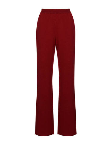 Женские брюки бордового цвета из 100% шерсти - фото 1