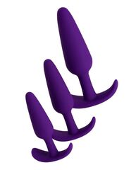 Набор из 3 фиолетовых анальных втулок A-toys - 