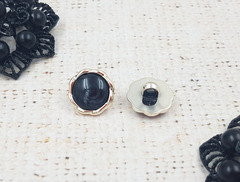 Пуговица костюмная, d 1,6 см, чёрный с золотом